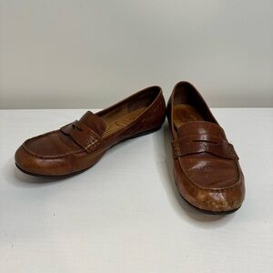 Born Brown Leather Penny Loafers Women’s 7.5 EU 38.5 Comfort Flats